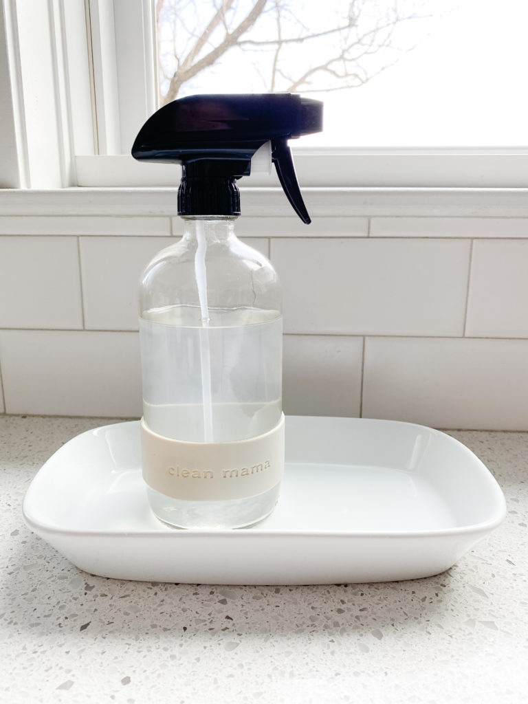 Bottle of homemade non-toxic cleaner