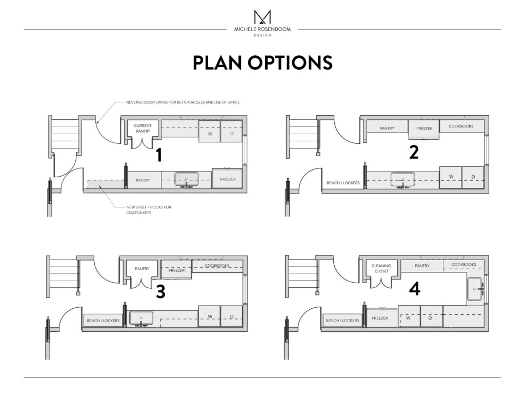 Plan options that were explored before settling on the final solution. www.michelerosenboom.com