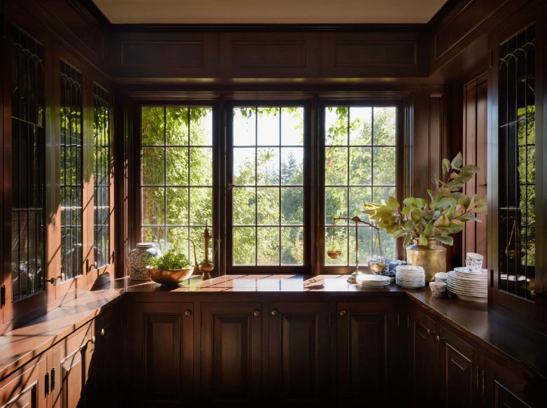 Butler's Pantry Inside a Beautiful Tudor Remodel by Designer Jessica Helgerson